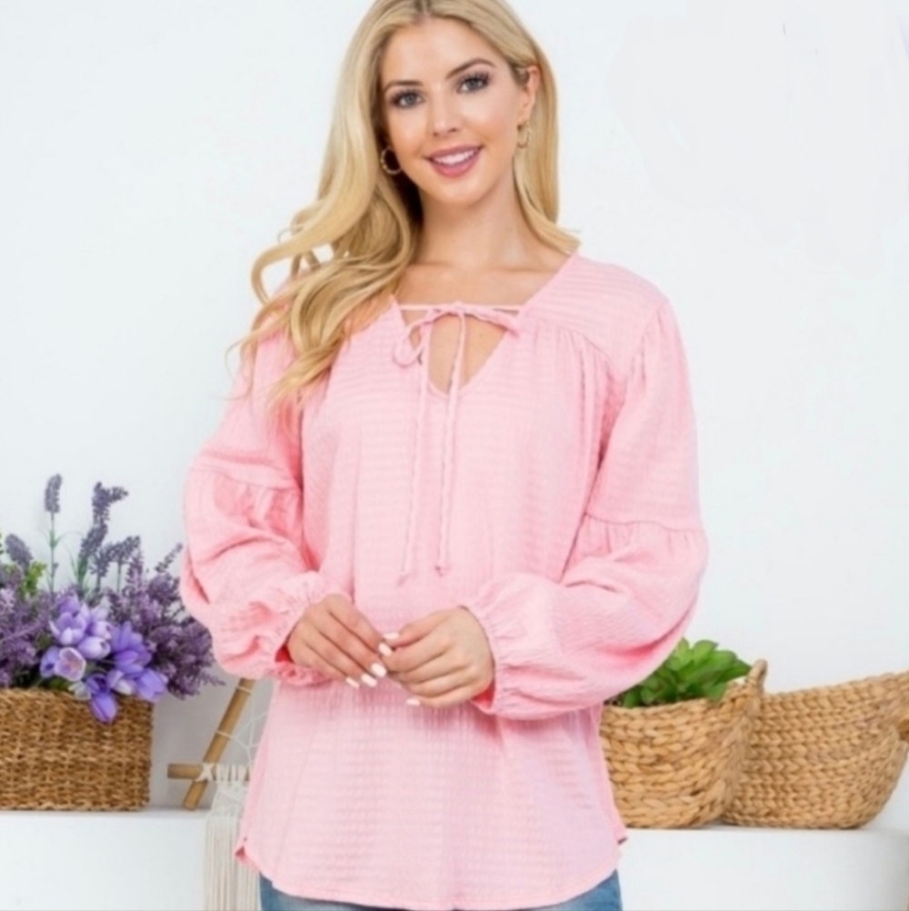 NEW! Lovely J Pink Long Sleeve Top